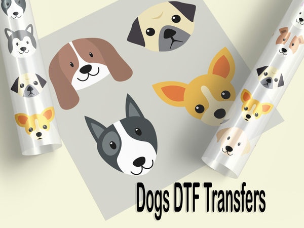 Dogs Ready-to-Press DTF Transfer Designs Collection - Custom dog-themed transfers for apparel