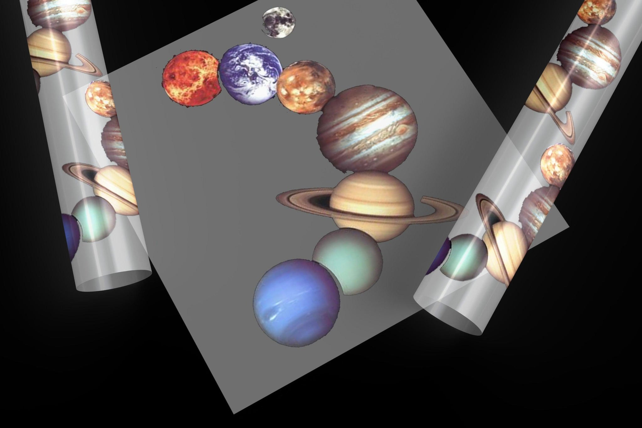 Astronomy and cosmic-themed ready-to-press DTF transfer designs for custom apparel.