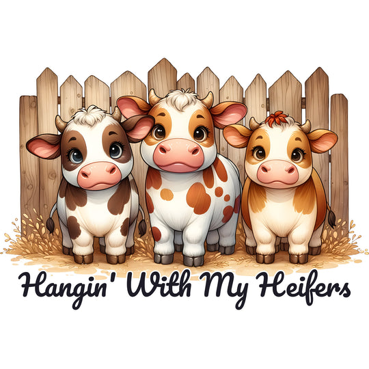 Cow Lovers | Hangin' With My Heifers - DTF Transfer - Direct-to-Film
