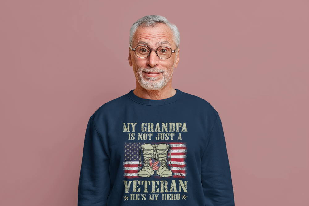 Grandpa Tribute: My Grandpa Is Not Just A Veteran He's My Hero - DTF Transfer - Direct-to-Film