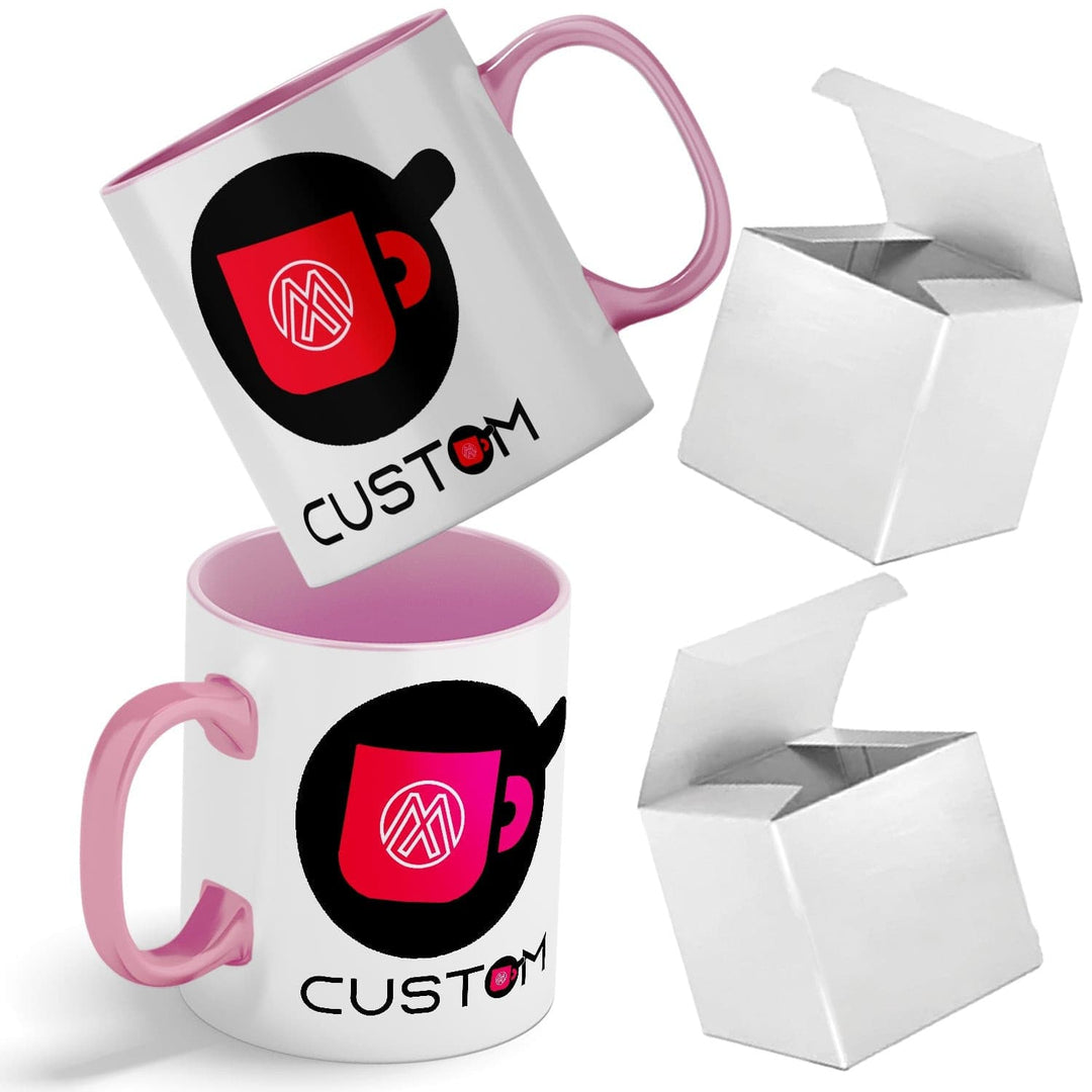 Personalized 15oz Ceramic Coffee Mug with Inner Handle - Full Color Print & Gift Box.