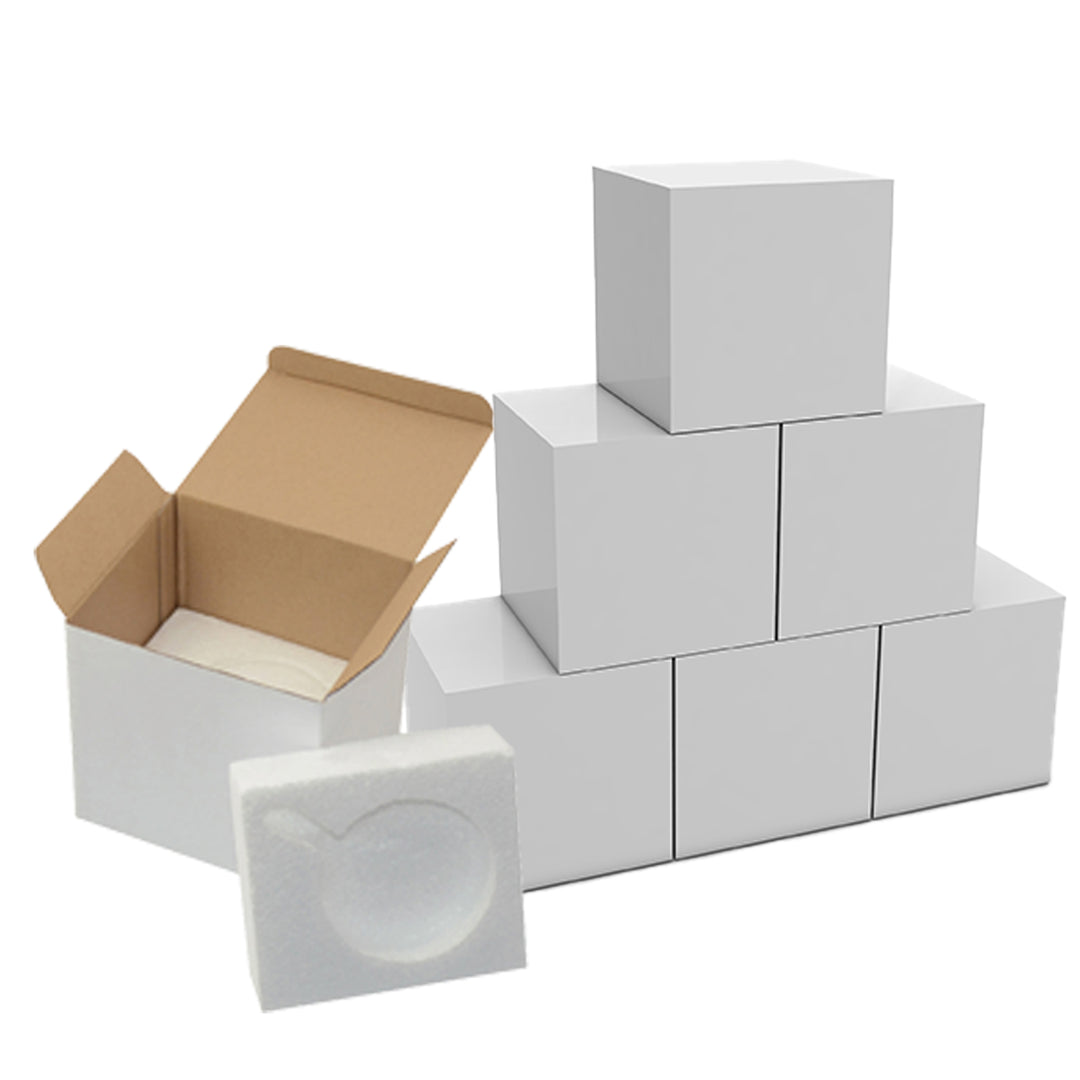 6-Pack Mug Shipping Boxes for 15 oz Mugs - Sturdy Cardboard Packaging with Foam Supports