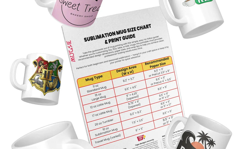 Free Sublimation Mug Size Chart and Print Guide for Custom Mug Printing