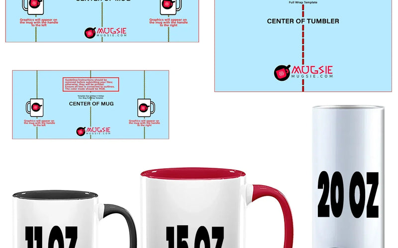 Full wrap sublimation mug template bundle 11oz 15oz 20oz