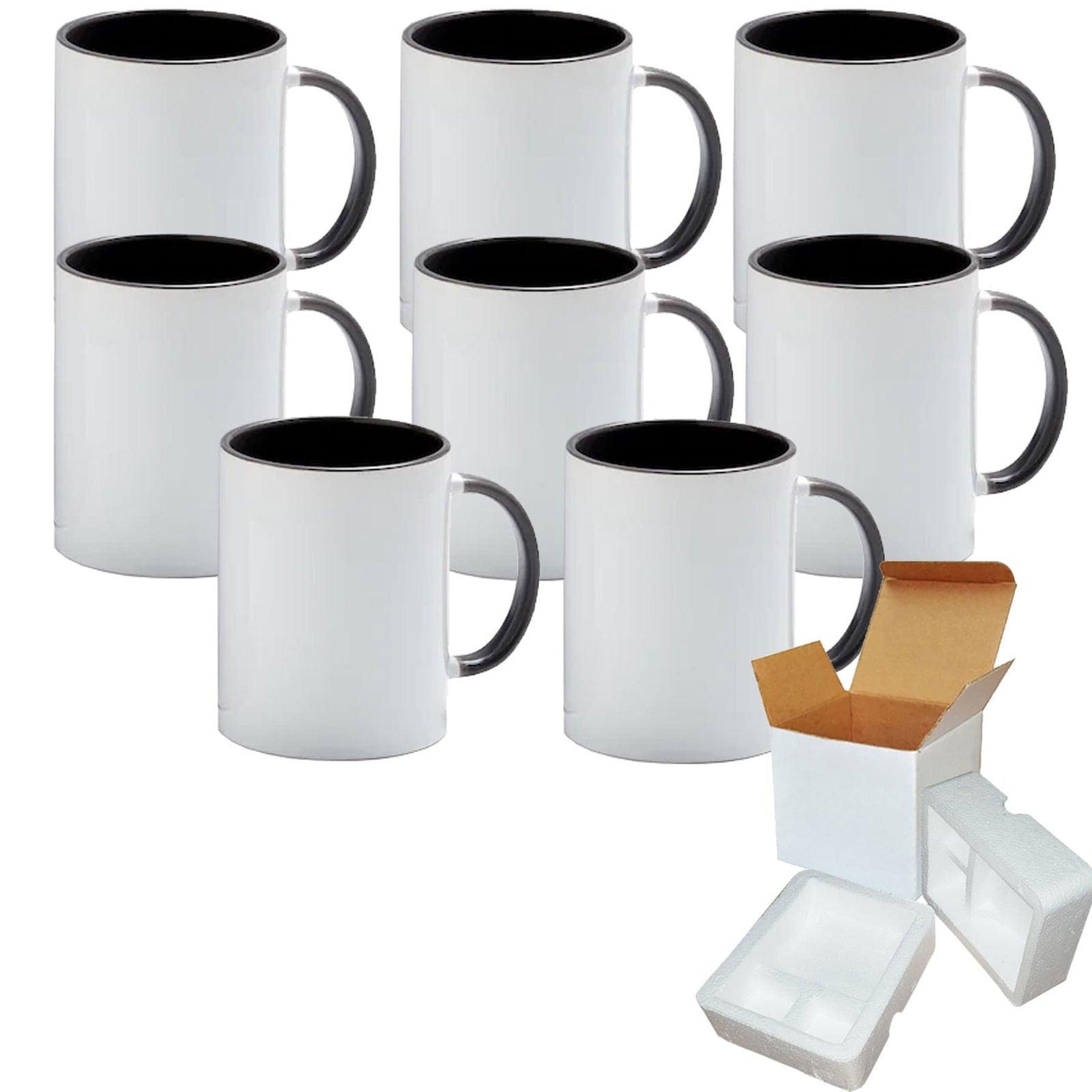Mugsie | 8 Pack - 11oz Grey inside Handle Mugs