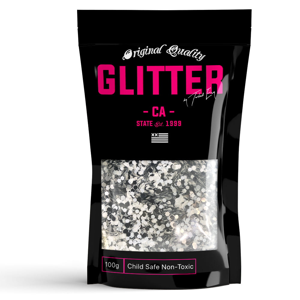 Black White Chunky Glitter Mix