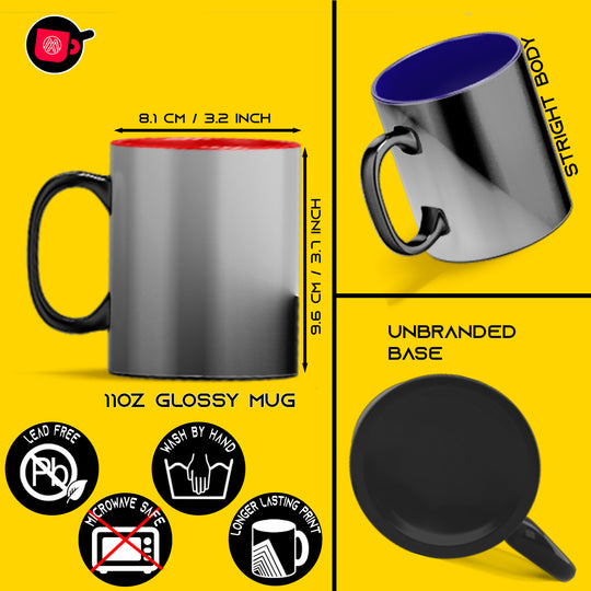 Set of 12 11 oz Mixed Colors Inner Magic Mugs - Professional Grade Sublimation Mug - With Individual White Gift Boxes.