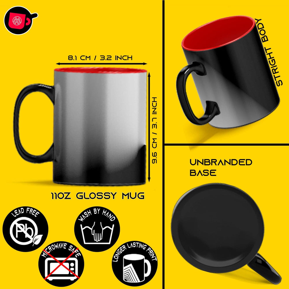 Color Changing Mug Set - 4 Pack (11oz) | Red Inside | Individually Packaged in Foam Support Boxes.