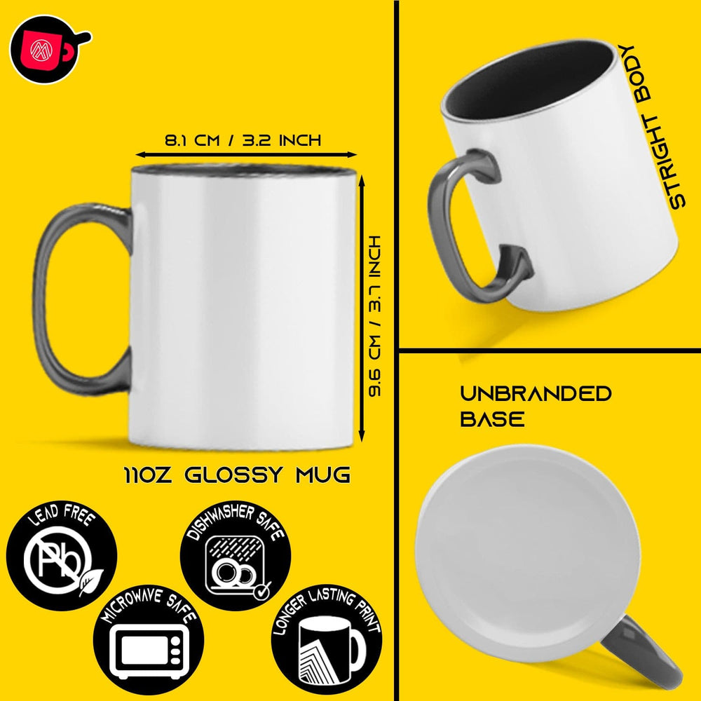 12-Pack of 11oz Grey Inside Handle Mugs with Foam Box Mug Shipping Box.