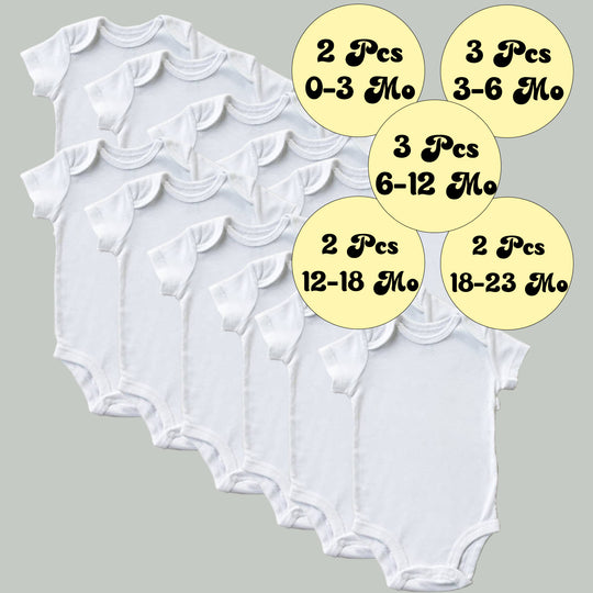 Sublimation Baby Bodysuit Blank - Pack of 12 for Personalization and Crafting Fun.