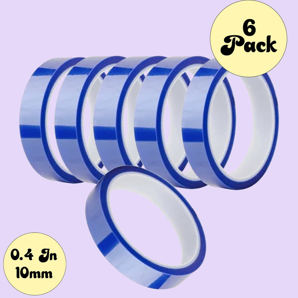 6-Pack 0.4 Inch (10mm) x 33m (108ft) Heat Resistant Tape - Heat Tape for Various Applications.