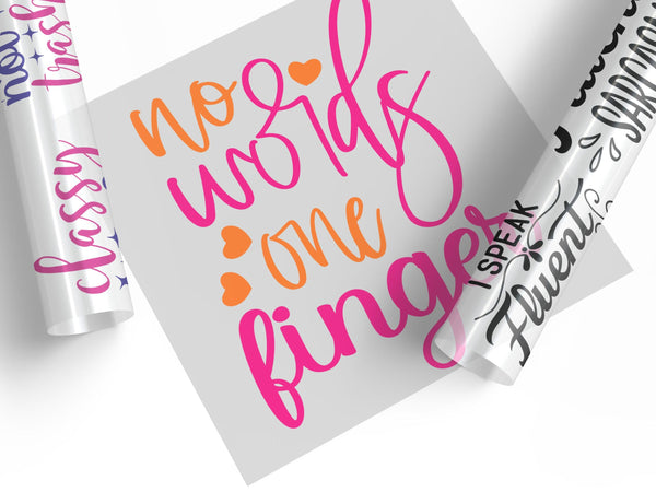 Quotes and slogans ready-to-press DTF transfer designs for custom T-shirts, hoodies, and more