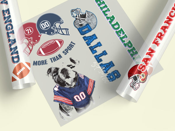 Sports and games ready-to-press DTF transfer designs for custom apparel