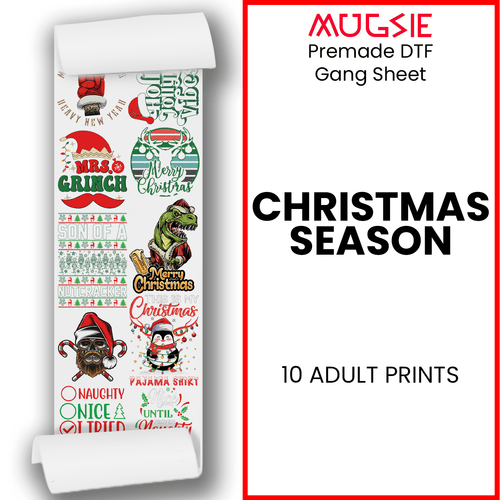 Christmas Season Direct-to-Film Gang Sheets - 22x60 Inches - Mugsie