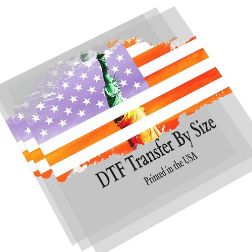 Ready to Press DTF Transfer Sheet by Size – Choose the ideal size for your design projects, perfect for custom apparel and accessories. Maximize efficiency and minimize waste with high-quality DTF transfers.