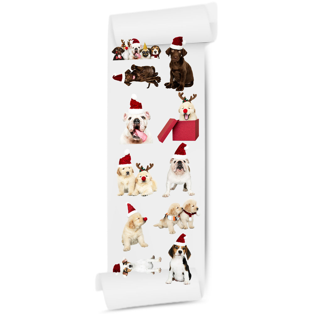 Canine Christmas Chic: DTF Gang Sheets - 22x60, Featuring Dogs with Santa Hats