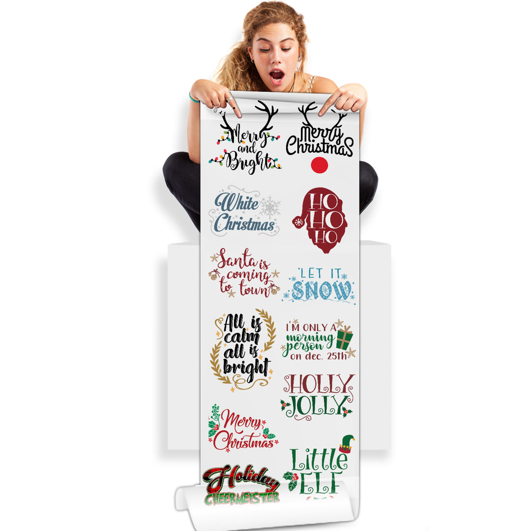 Merry and Bright Christmas Prints DTF (Direct-to-Film) Gang Sheets - 22x60