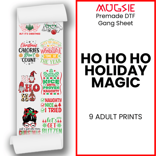 Ho Ho Ho Holiday Magic: DTF (Direct-to-Film) Gang Sheets - 22x60 - Christmas DTF Transfer Prints