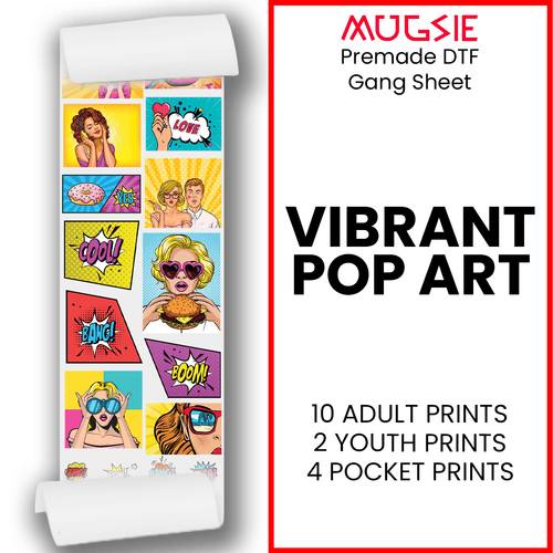 Vibrant Pop Art: DTF (Direct-to-Film) Gang Sheets - 22x60