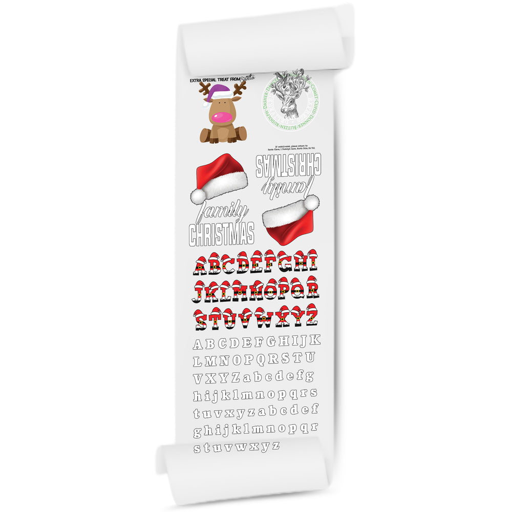 Alphabet Festive DTF Gang Sheets - High-Quality 22x60 for Personalization
