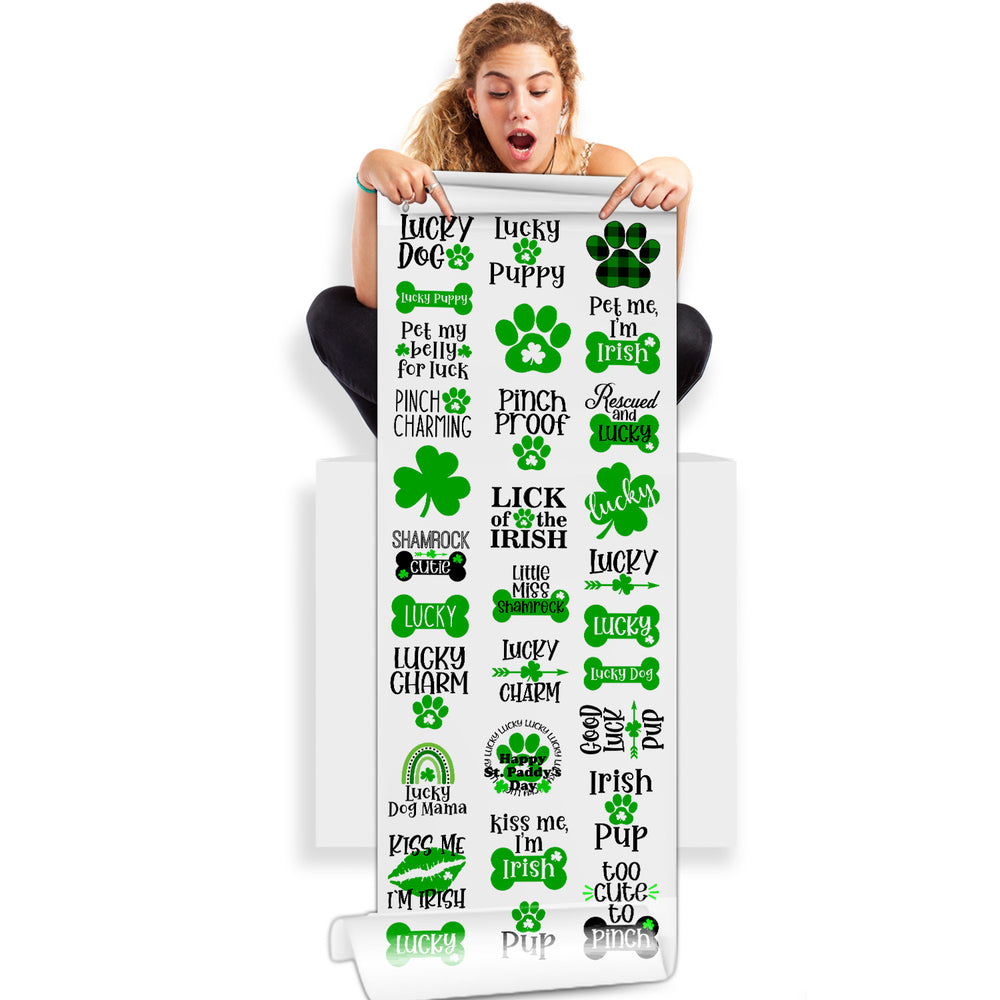 Lucky Puppy St. Patrick's Day DTF Transfer 22x60 Direct-to-Film Gang Sheets