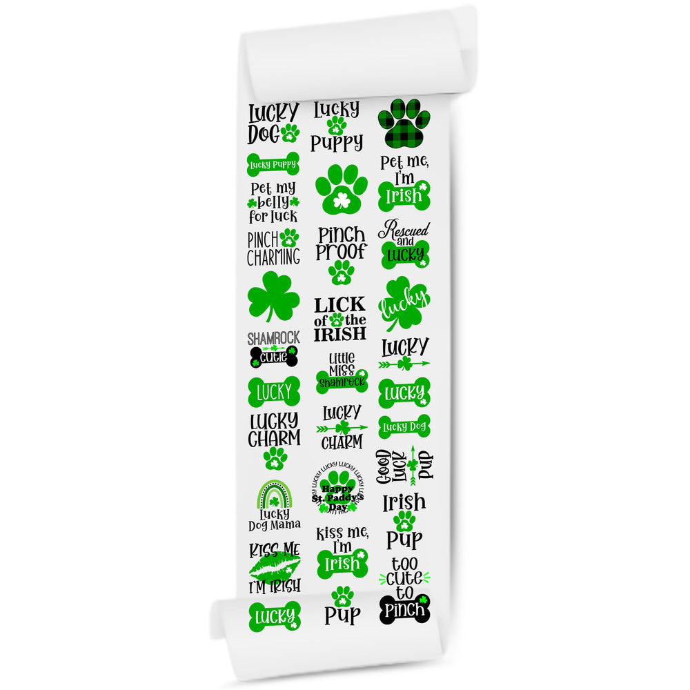 Lucky Puppy St. Patrick's Day DTF Transfer 22x60 Direct-to-Film Gang Sheets