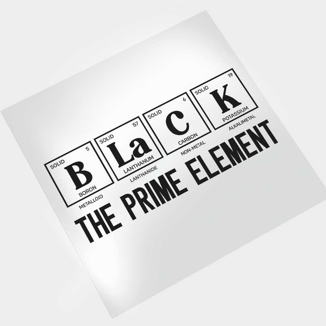 Black - The Prime Element DTF Transfer - Direct-to-Film