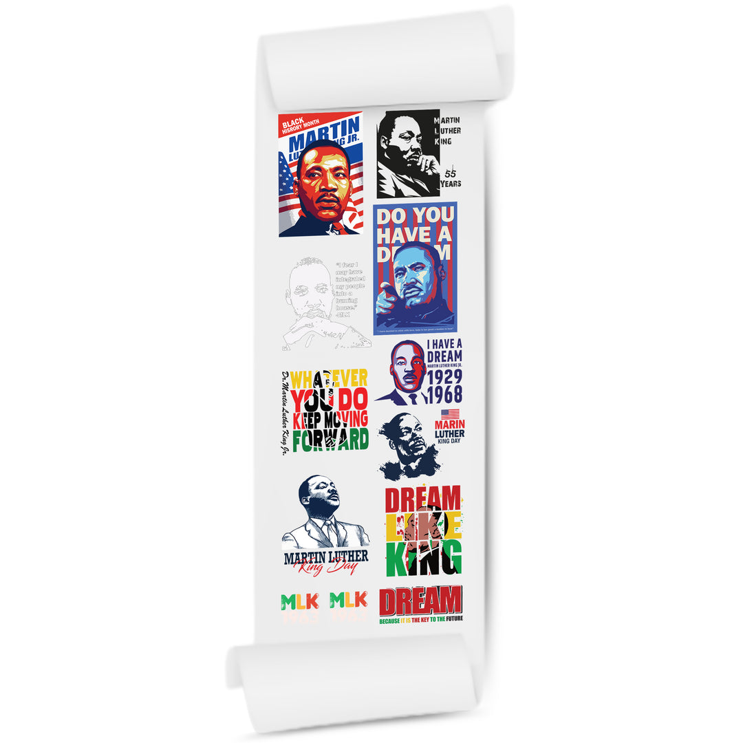 Martin Luther King Tribute: Black History on 22x60 Direct-to-Film Gang Sheets
