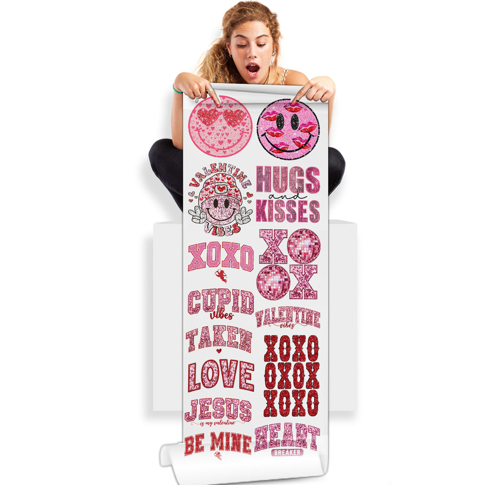 Valentine's Sparkle Sequin Glitter Faux : 22x60 Direct-to-Film Gang Sheets