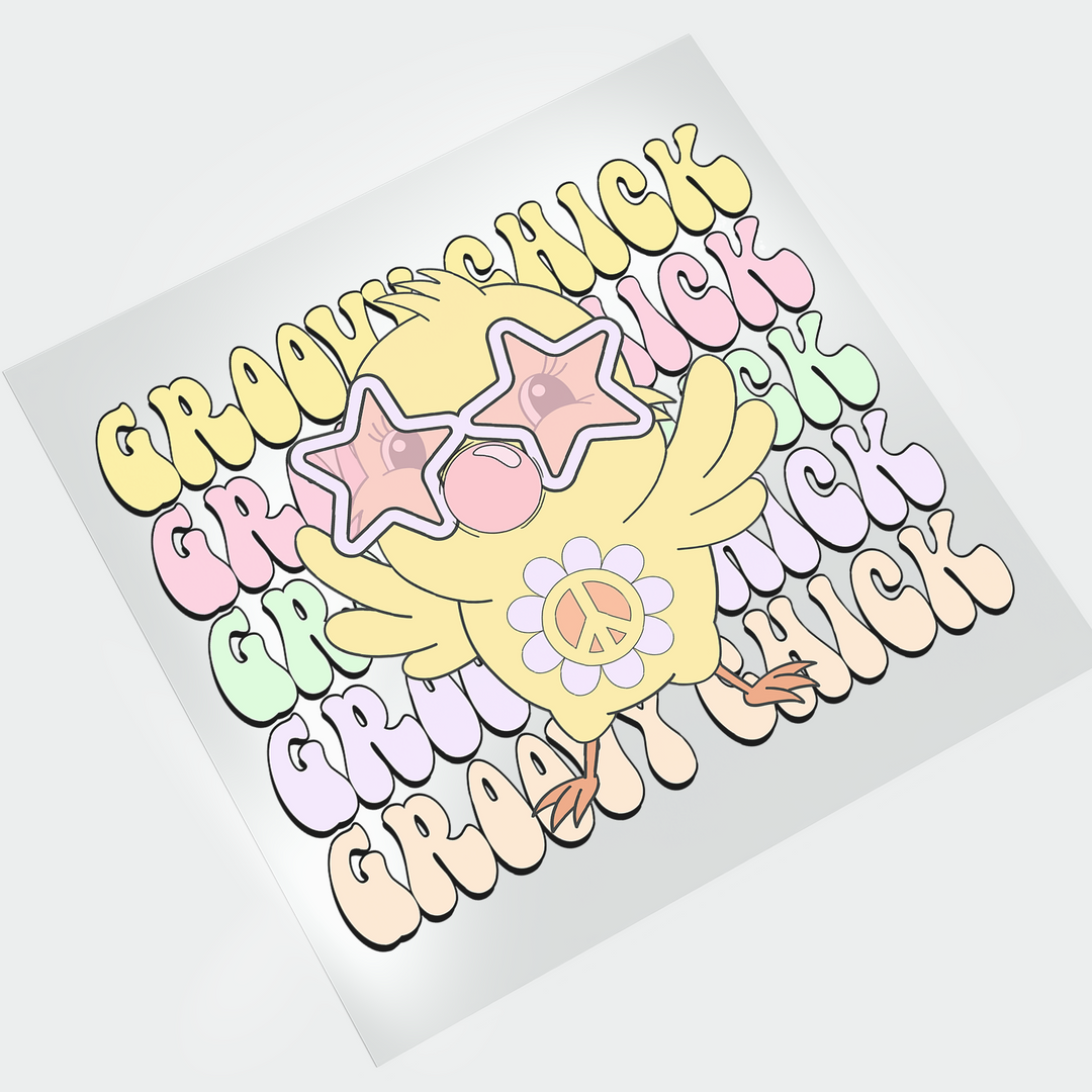 Groovy Chick DTF Transfer - Direct-to-Film