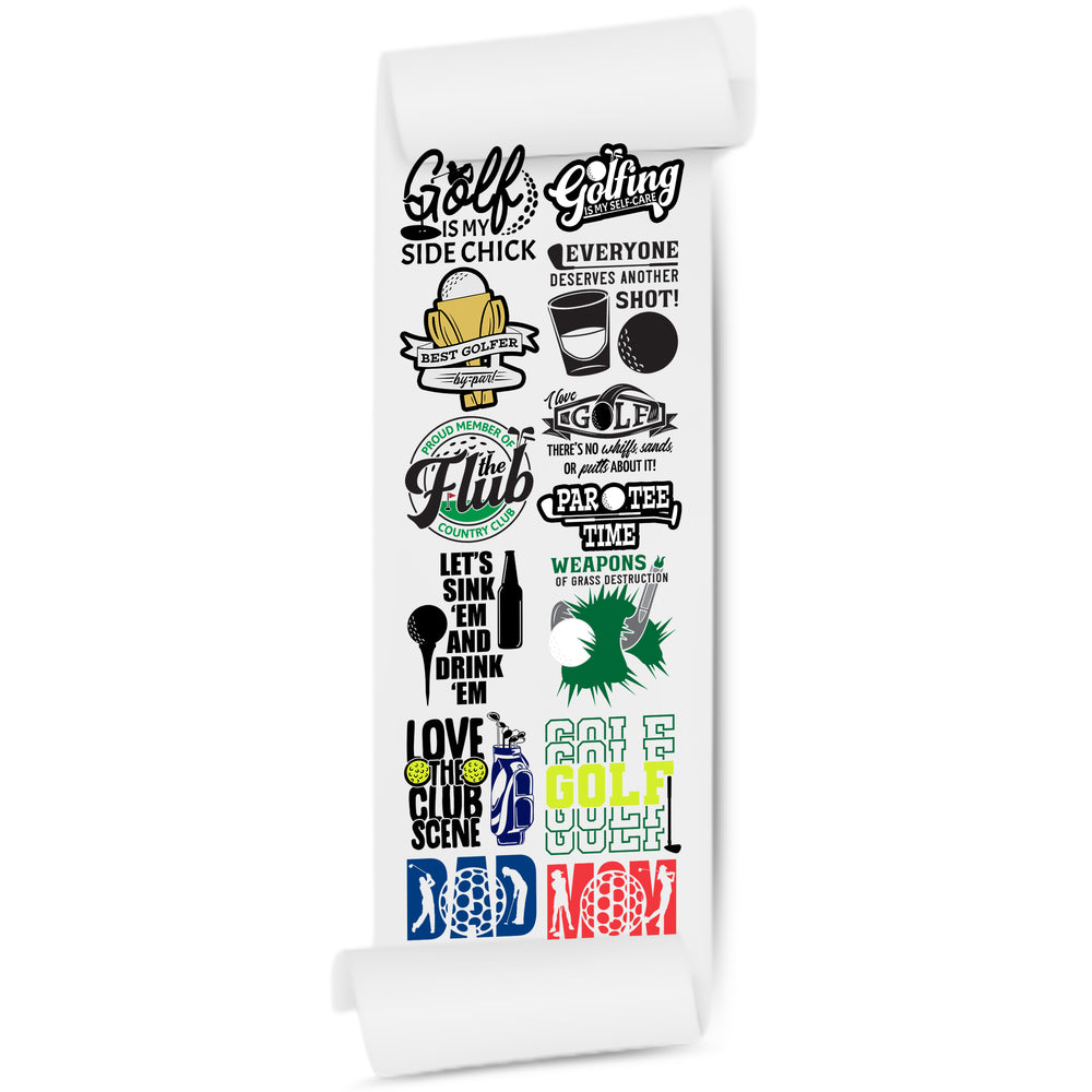 Love Golf DTF Transfer Gang Sheets - 22x60 Direct-to-Film