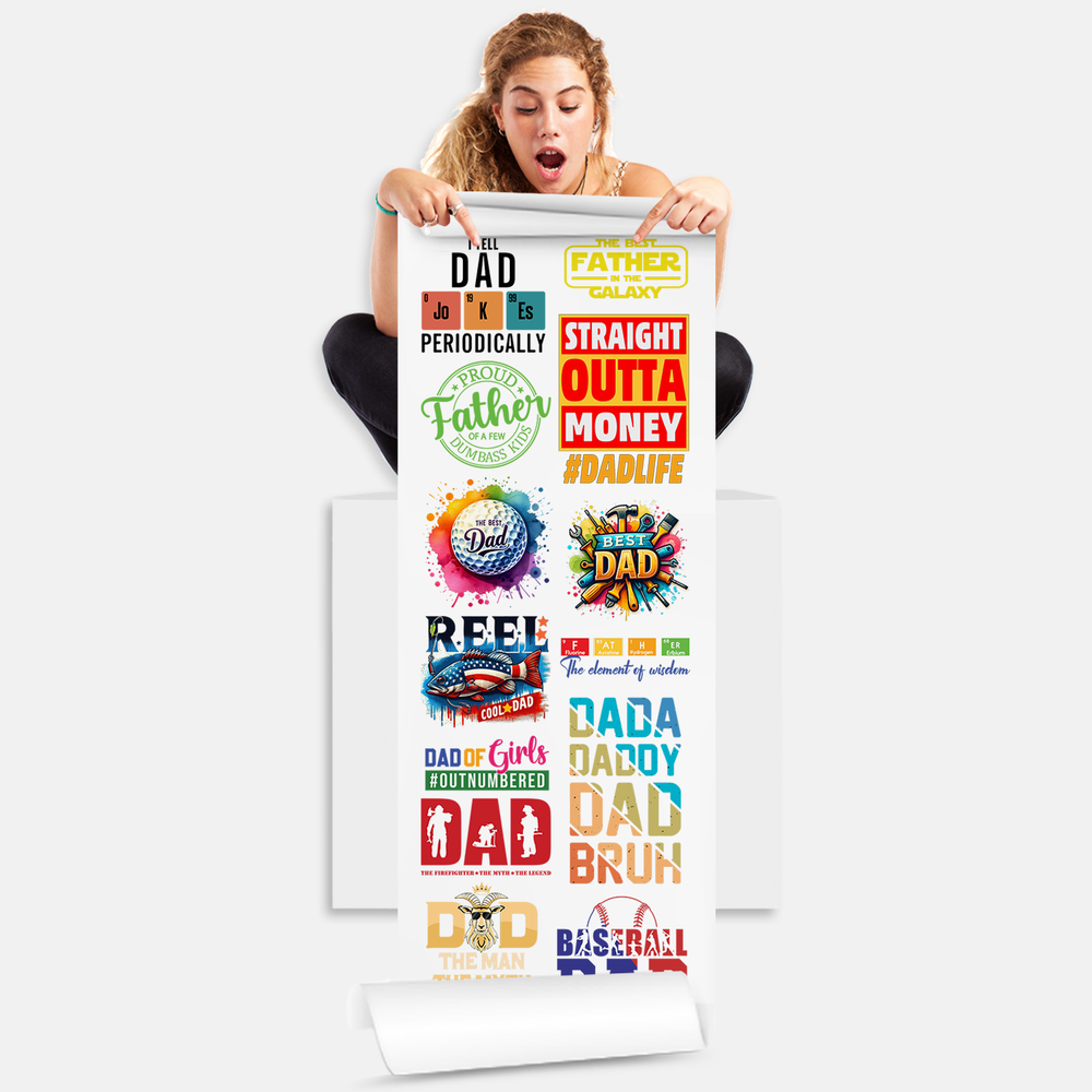 Best Dad Ever DTF Transfer Gang Sheets - 22x60 Direct-to-Film