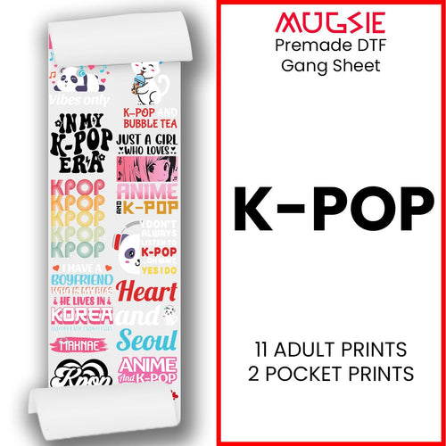 K-Pop DTF Transfer Gang Sheets - 22x60 Direct-to-Film