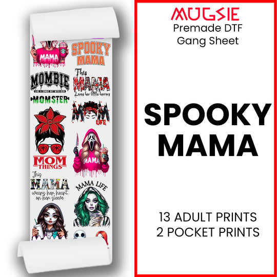 Spooky Mama DTF Transfer Gang Sheets - 22x60 Direct-to-Film