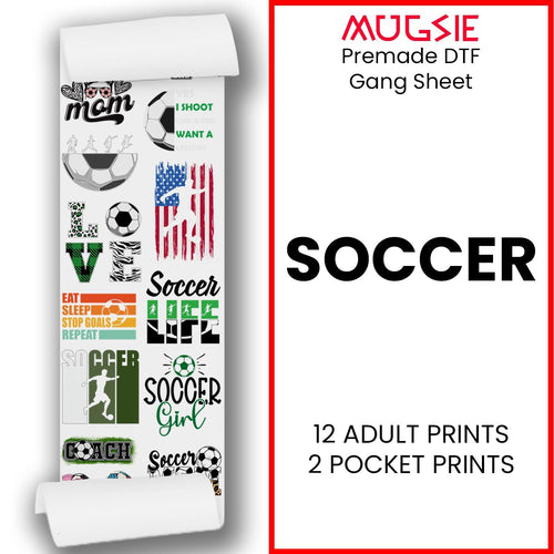 Soccer DTF Transfer Gang Sheets - 22x60 Direct-to-Film