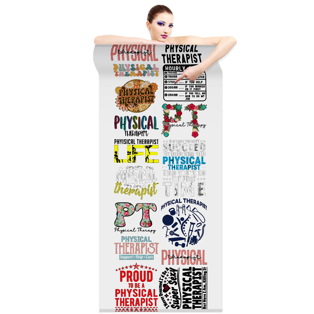 Physical Therapist DTF Transfer Gang Sheets - 22x60 Direct-to-Film