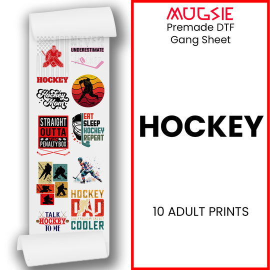 Hockey DTF Transfer Gang Sheets - 22x60 Direct-to-Film