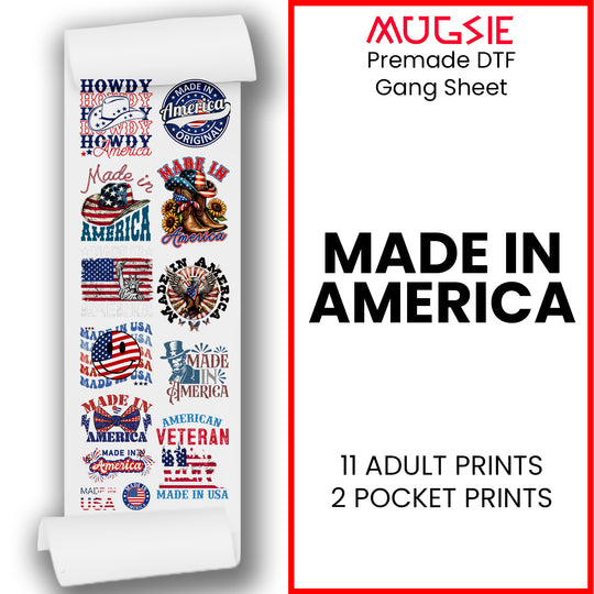 Made In America DTF Transfer Gang Sheets - 22x60 Direct-to-Film