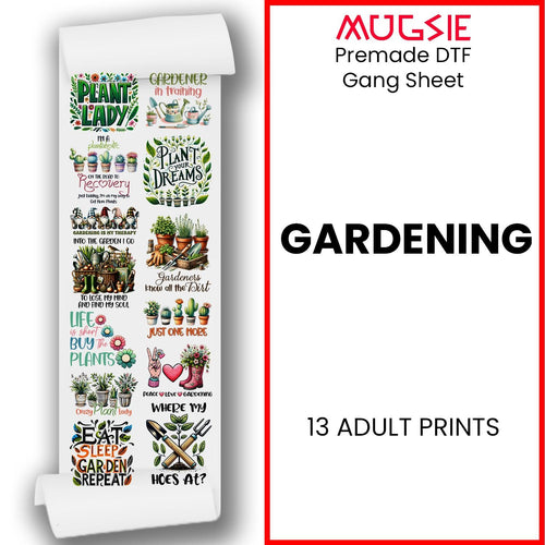 Gardening DTF Transfer Gang Sheets - 22x60 Direct-to-Film