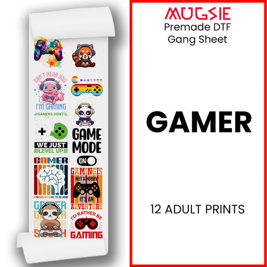 Gamer DTF Transfer Gang Sheets - 22x60 Direct-to-Film