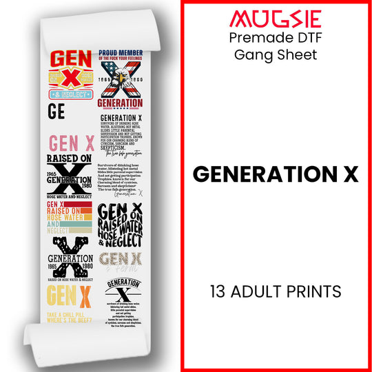 Generation X DTF Transfer Gang Sheets - 22x60 Direct-to-Film