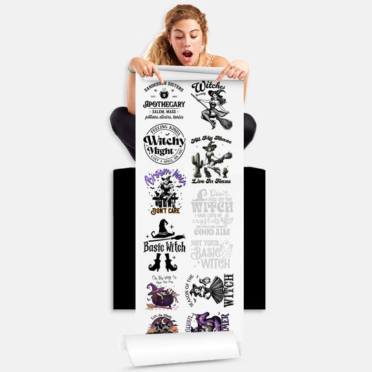 Witches DTF Transfer Gang Sheets - 22x60 Direct-to-Film