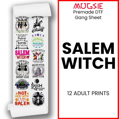Salem Witch DTF Transfer Gang Sheets - 22x60 Direct-to-Film