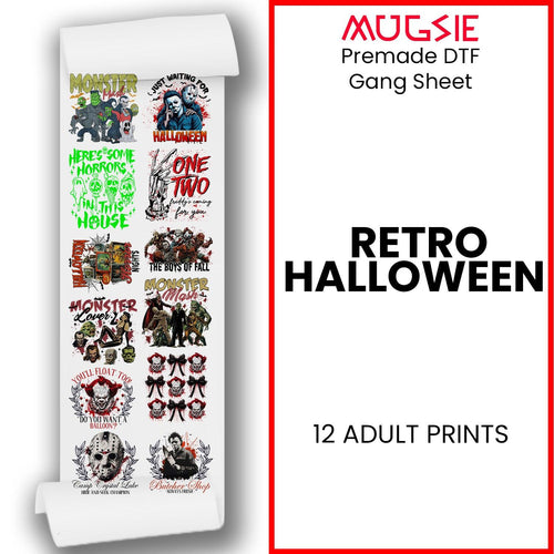 Retro Halloween DTF Transfer Gang Sheets - 22x60 Direct-to-Film