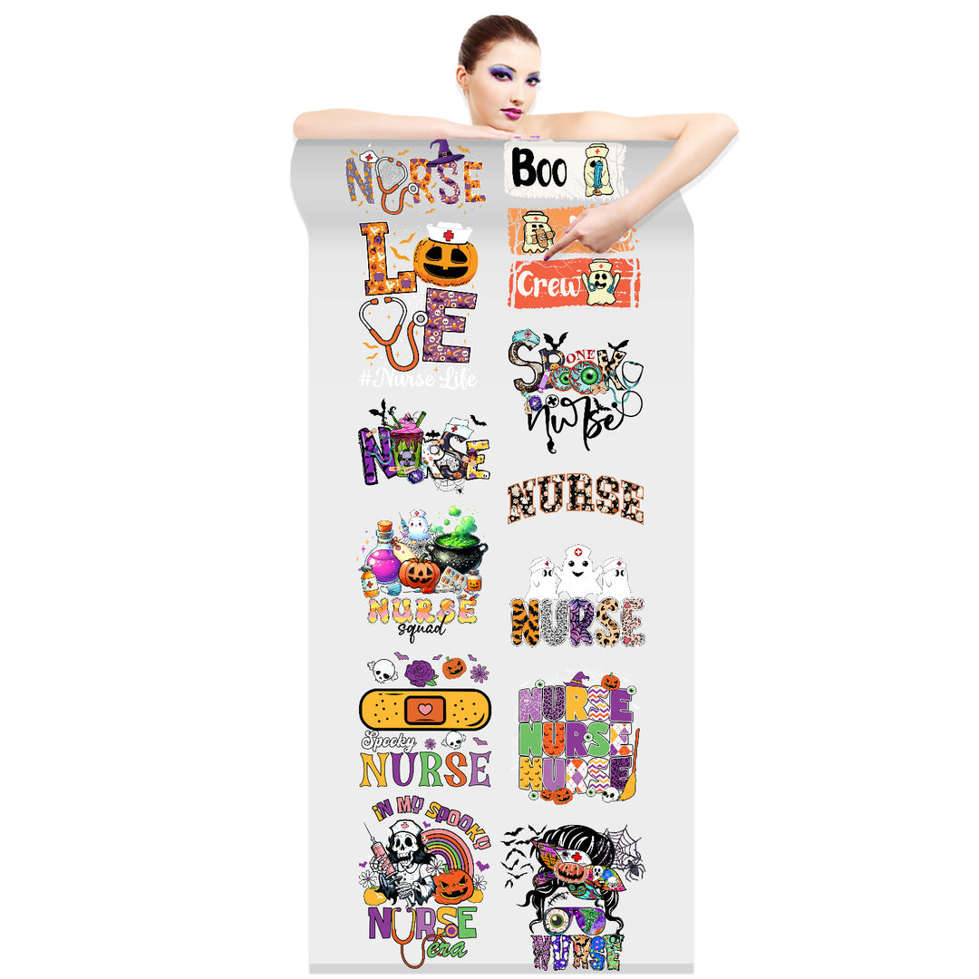 Halloween Nurse DTF Transfer 22x60 Direct-to-Film Gang Sheets