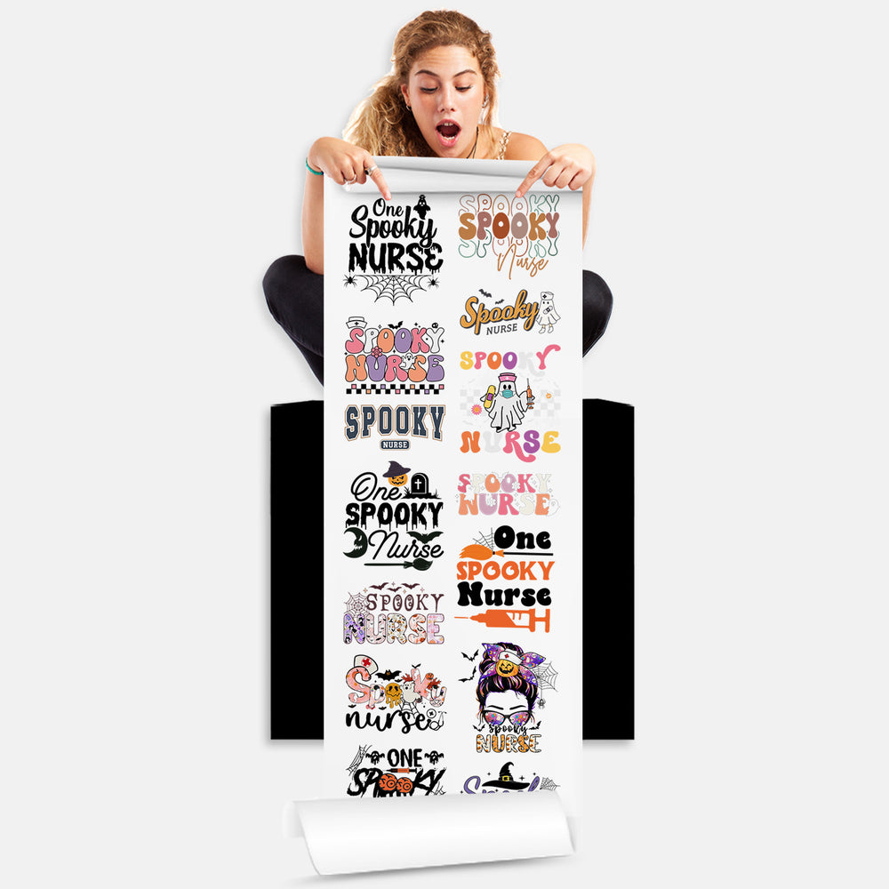 Spooky Nurse DTF Transfer 22x60 Direct-to-Film Gang Sheets