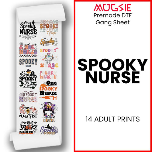 Spooky Nurse DTF Transfer 22x60 Direct-to-Film Gang Sheets