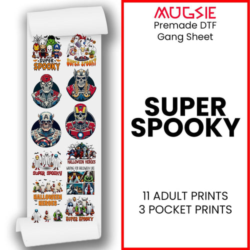 Super Spooky Halloween DTF Transfers 22x60 Direct-to-Film Gang Sheets