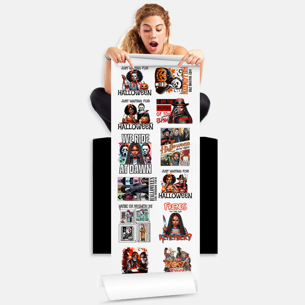 Waiting for Halloween DTF Transfer 22x60 Direct-to-Film Gang Sheets