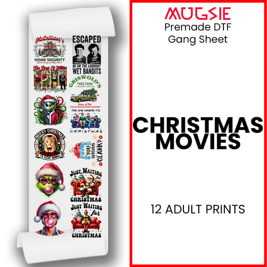 Christmas Movies - DTF Transfer 22x60 Direct-to-Film Gang Sheets